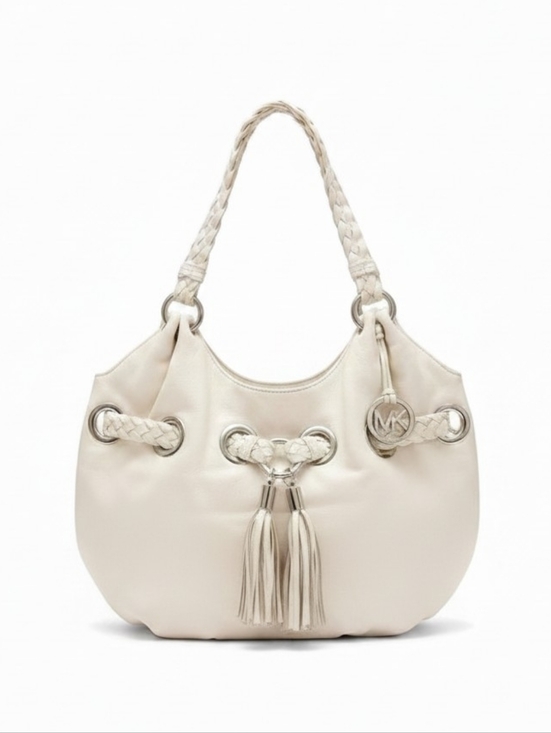 Michael Kors Handbags - Michael Kors Camden Slouchy Leather Hobo Bag Braided Straps Off-White